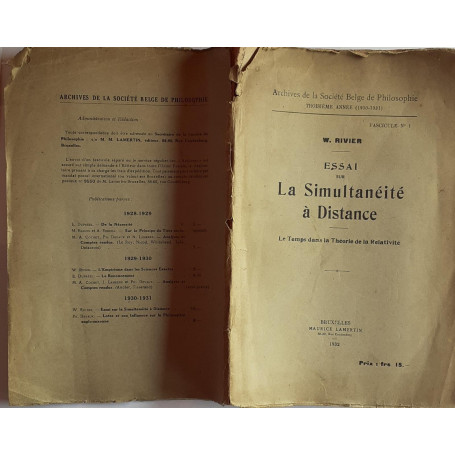 Essai sur La simultaneité a' Distance