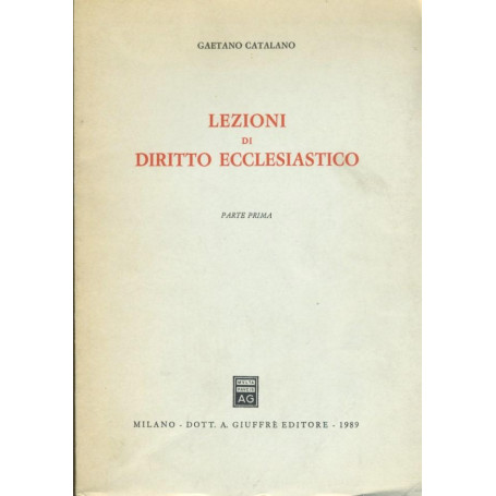 Lezioni di diritto ecclesiastico. Parte prima