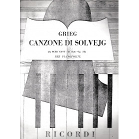 Canzone di Solvejg (de Peer Gynt - II Suite Op. 55) Spartito per pianoforte.