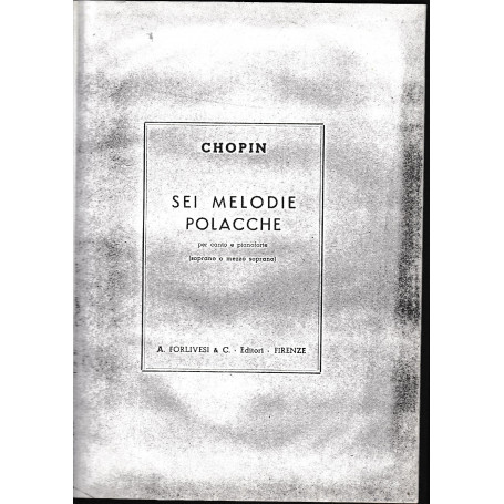 Sei melodie polacche per canto e pianoforte (soprano e mezzo soprano)