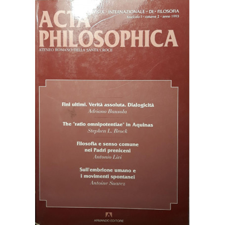 Acta Philosophica (fascicolo I