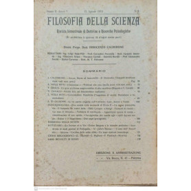 Filosofia della scienza. Serie II- Anno V. N°2