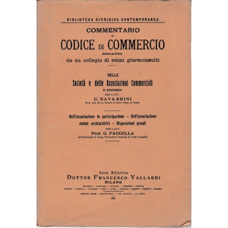 Commentario del codice di commercio. Società  e delle Assicurazioni commerciali