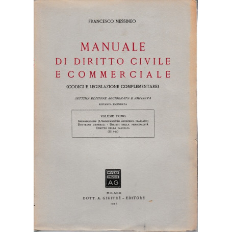 Manuale di diritto civile e commerciale. Volumi I-II-III