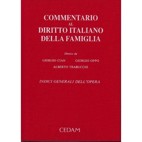 Commentario al diritto italiano della famiglia. Vol. 8 Indici generali dell'opera
