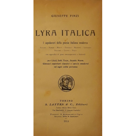Lyra italica: i capolavori della poesia italiana moderna