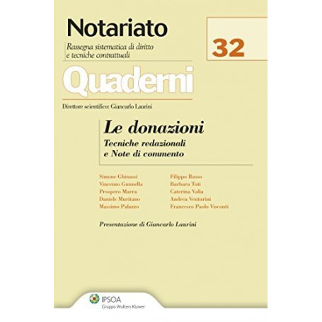 Le donazioni. Tecniche redazionali e Note di commento