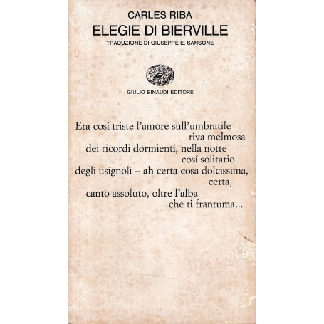 Elegie di Bierville. Testo catalano a fronte.