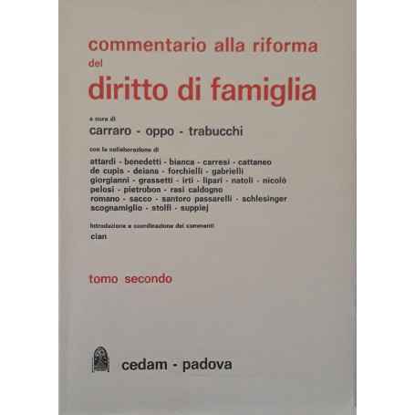 Commentario alla riforma del dirittto di famiglia (tomo secondo)