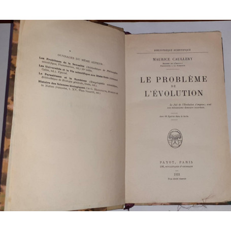 Le probleme de l'evolution