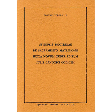 Synopsis doctrinae de sacramento matrimonii iuxta novum nuper editum juris canonici codicem