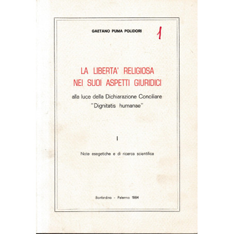 La libertà  religiosa nei suoi aspetti giuridici