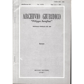 Archivio Giuridico "Filippo Serafini" (estratto vol. CCVII