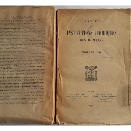 Manuel des Institutions Juridiques Des Romains