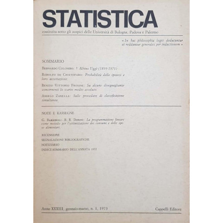 Statistica costituita sotto gli auspici delle università  di Bologna