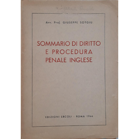 Sommario di diritto e procedura penale inglese