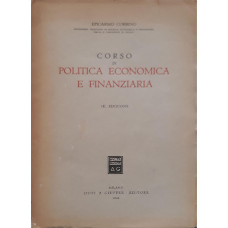 Corso di politica economica e finanziaria