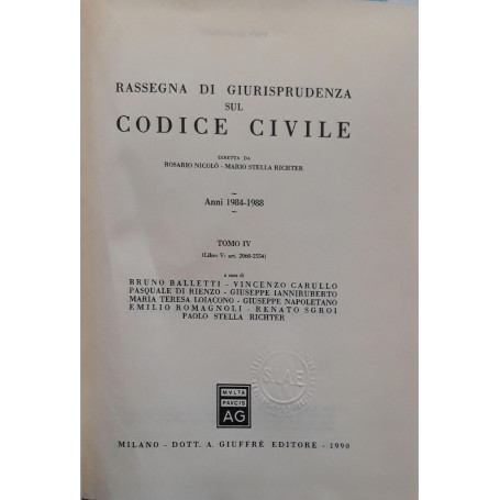 Rassegna di giurisprudenza sul Codice civile. Anni 1984-1988. Artt. 2060 - 2554 (Vol. 4)