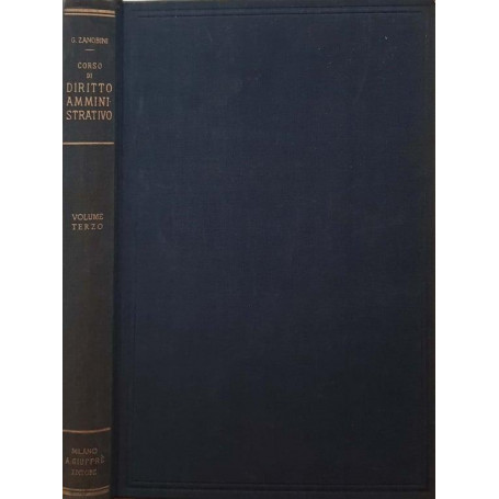 Corso di diritto amministrativo (Volume Terzo)