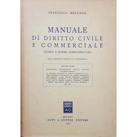 Manuale di diritto civile e commerciale (Codici e norme complementari)