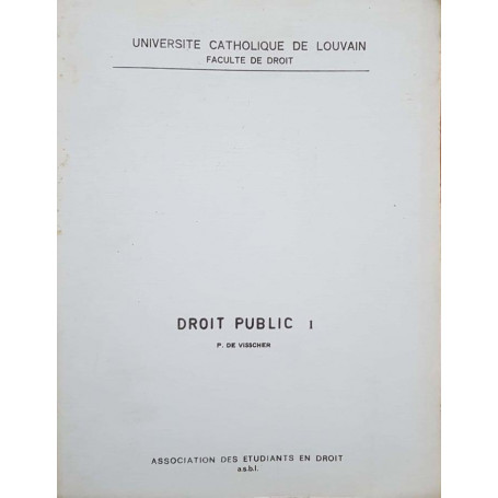 Droit Public General I