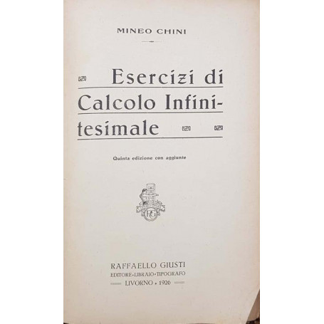 Esercizi di calcolo infinitesimale