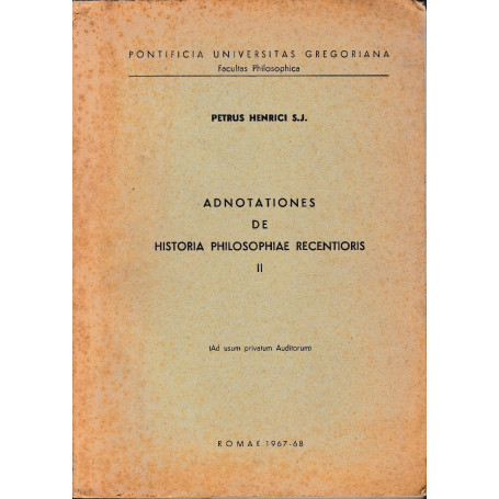Adnotationes de historia philosophiae recentioris II