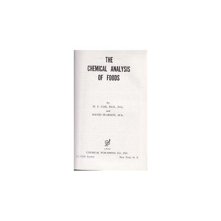 The chemical analysis of foods