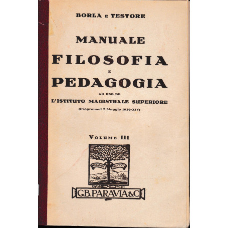 Manuale di Filosofia e Pedagogia