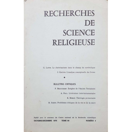Recherches de science religieuse