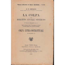 La colpa nel Diritto Civile Odierno