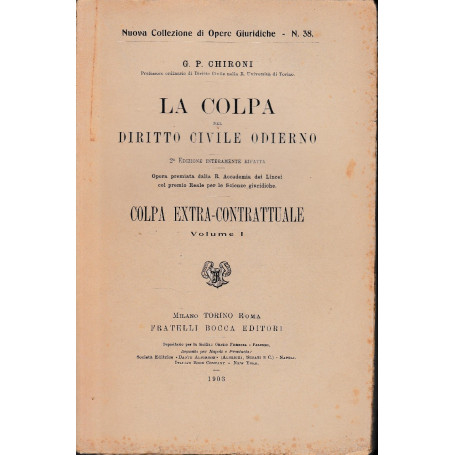 La colpa nel Diritto Civile Odierno