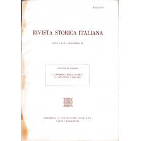 Rivista storica italiana. Anno LXXX Fasc. IV Estratto