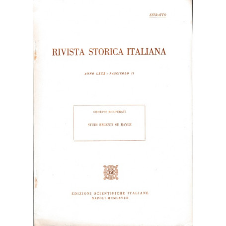 Rivista storica italiana. Anno LXXX Fasc. II Estratto