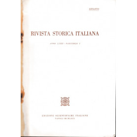 Rivista storica italiana. Anno LXXXI Fasc. I. Estratto