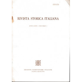 Rivista storica italiana. Anno LXXIX Fasc. I Estratto