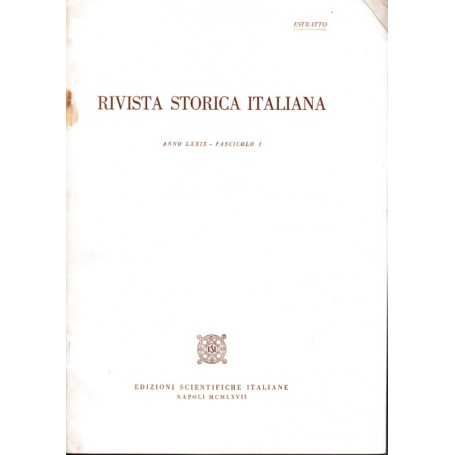 Rivista storica italiana. Anno LXXIX Fasc. I Estratto