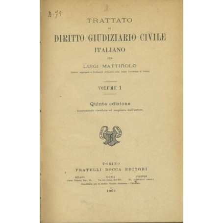 Trattato di diritto giudiziario civile italiano. 6 volumi