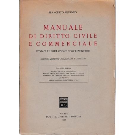Manuale di diritto civile e commerciale. Volume terzo