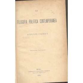 La filosofia politica contemporanea (appunti critici)