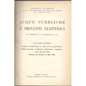 Acque pubbliche e impianti elettrici (volume terzo) Acque pubbliche e impianti elettrici