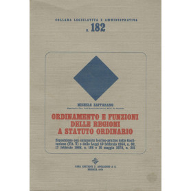 Ordinamento e funzioni delle regioni a statuto ordinario