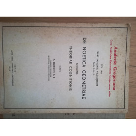 De noetica geometriae origine theoriae cognitionis