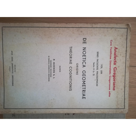 De noetica geometriae origine theoriae cognitionis