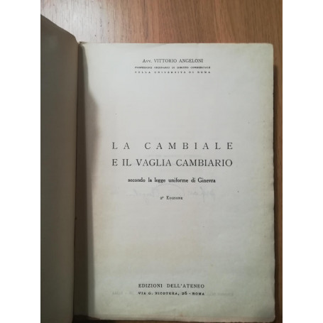 La cambiale e il vaglia cambiario