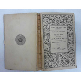 Storia della filosofia . Parte Prima. La filosofia greca.  Volume Secondo. Da Aristotele al Neo-Platonismo