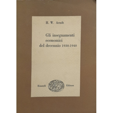 Gli insegnamenti economici del decennio 1930-1940