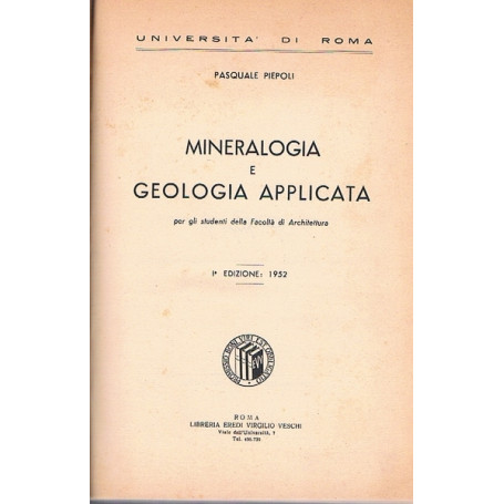MINERALOGIA E GEOLOGIA APPLICATA