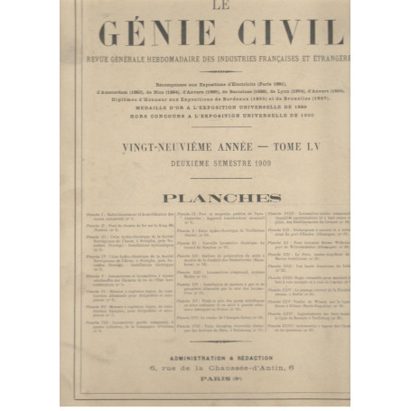 Le Génie Civil. Revue générale hebdomadaire des industries francaises et étrangères (deuxieme semestre 1909).