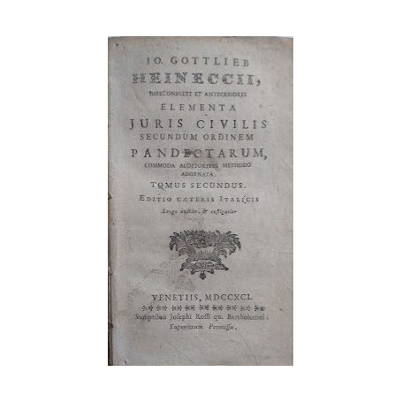 Elementa Juris Civilis secundum ordinem pandectarum